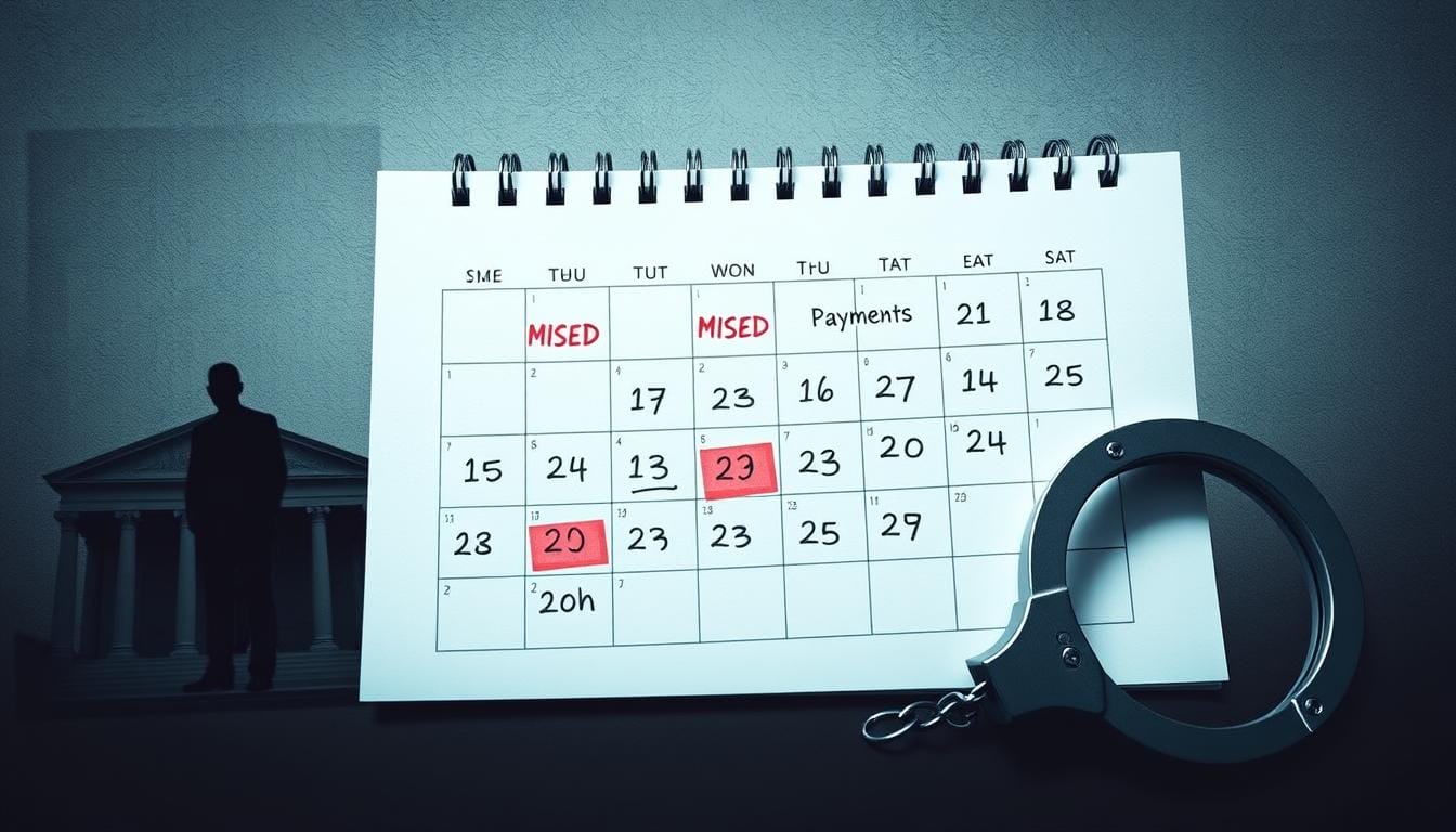 how far behind in child support before a warrant is issued